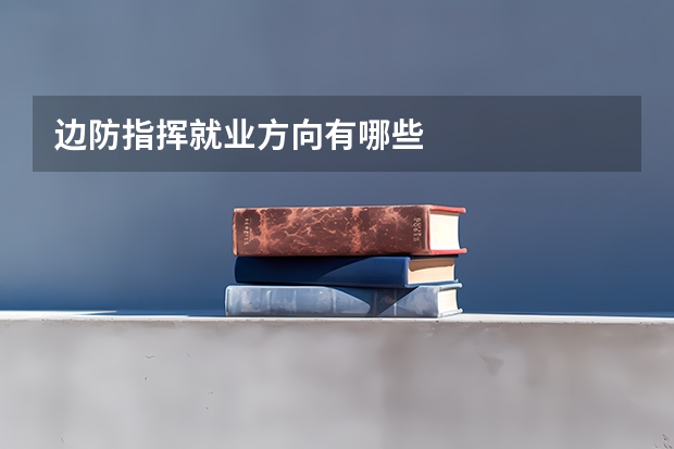边防指挥就业方向有哪些