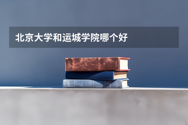 北京大学和运城学院哪个好