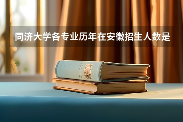 同济大学各专业历年在安徽招生人数是多少
