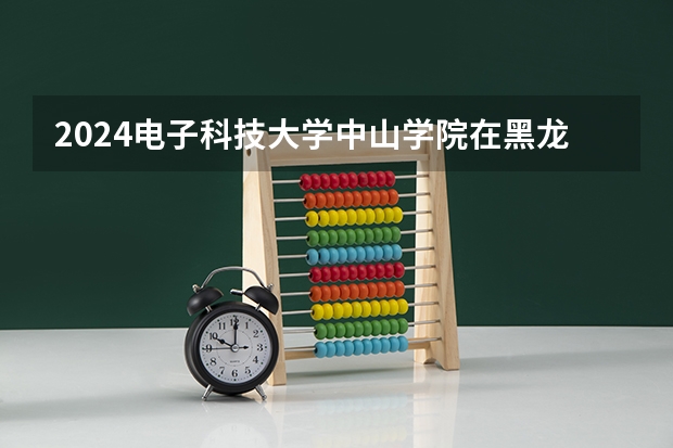 2024电子科技大学中山学院在黑龙江招生计划
