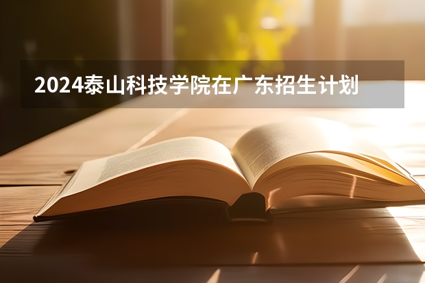 2024泰山科技学院在广东招生计划