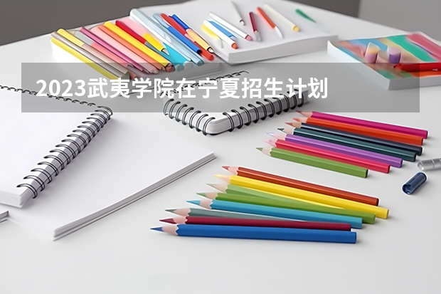 2023武夷学院在宁夏招生计划