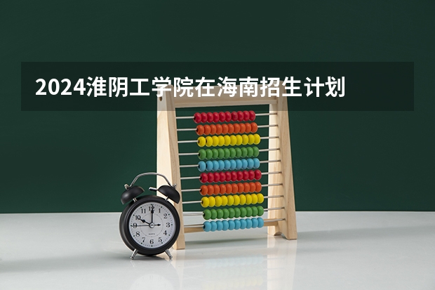 2024淮阴工学院在海南招生计划