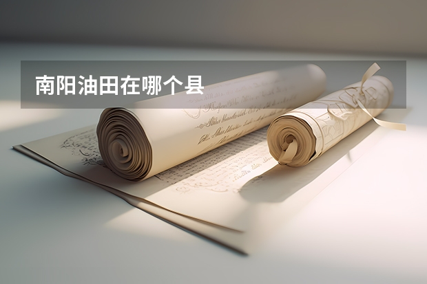南阳油田在哪个县