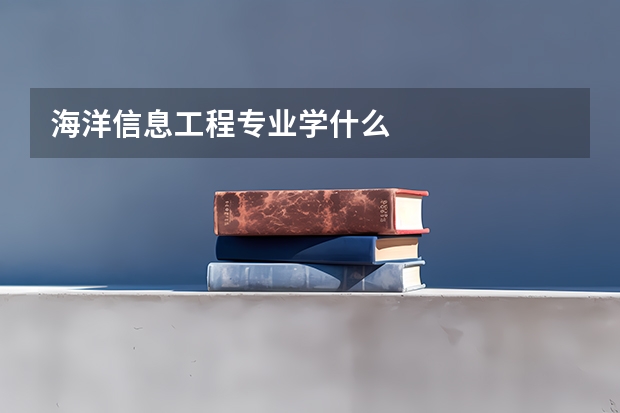 海洋信息工程专业学什么