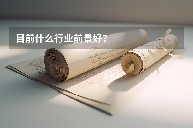 目前什么行业前景好？