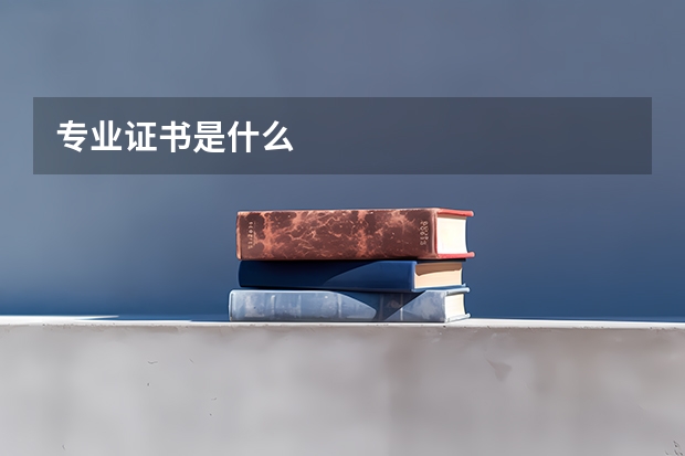 专业证书是什么