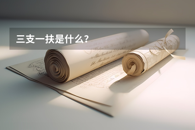 三支一扶是什么？