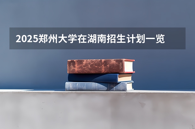 2025郑州大学在湖南招生计划一览表