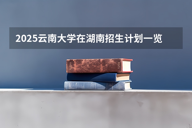 2025云南大学在湖南招生计划一览表