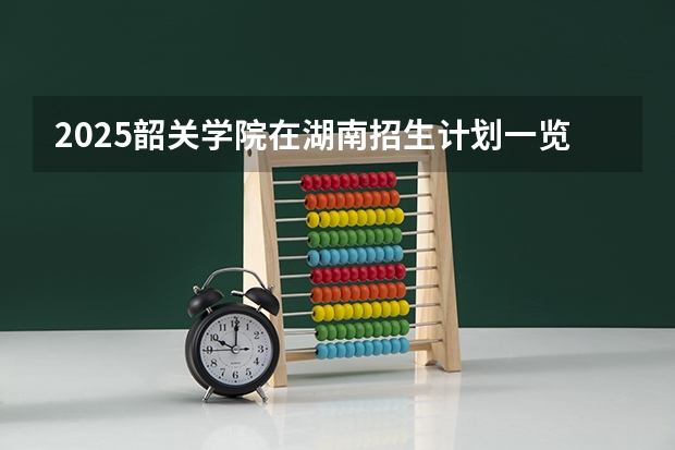 2025韶关学院在湖南招生计划一览表