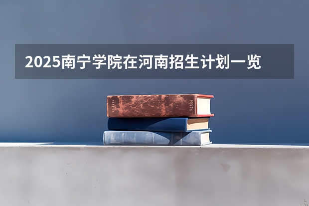 2025南宁学院在河南招生计划一览表