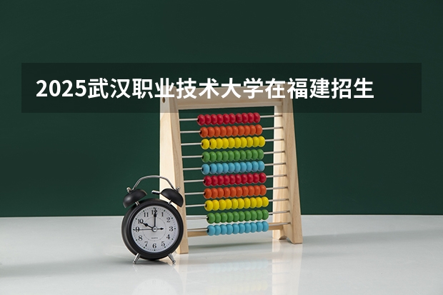 2025武汉职业技术大学在福建招生计划一览表