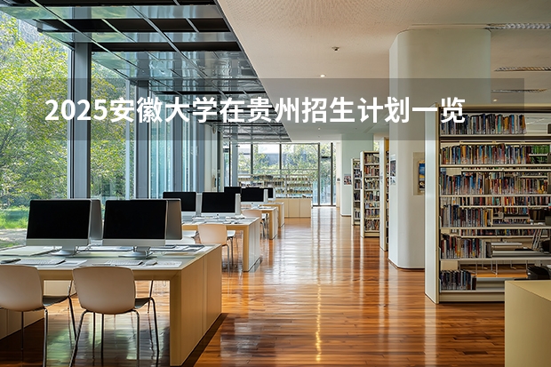 2025安徽大学在贵州招生计划一览表