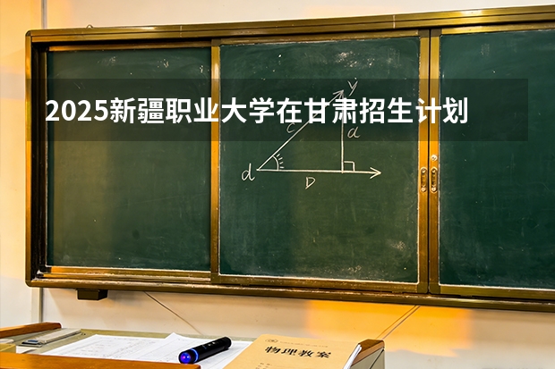 2025新疆职业大学在甘肃招生计划一览表