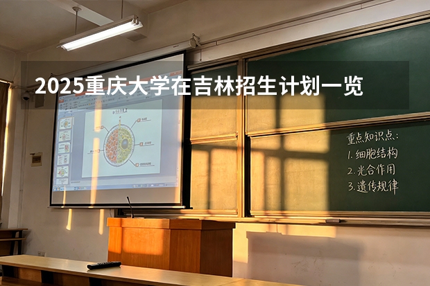 2025重庆大学在吉林招生计划一览表