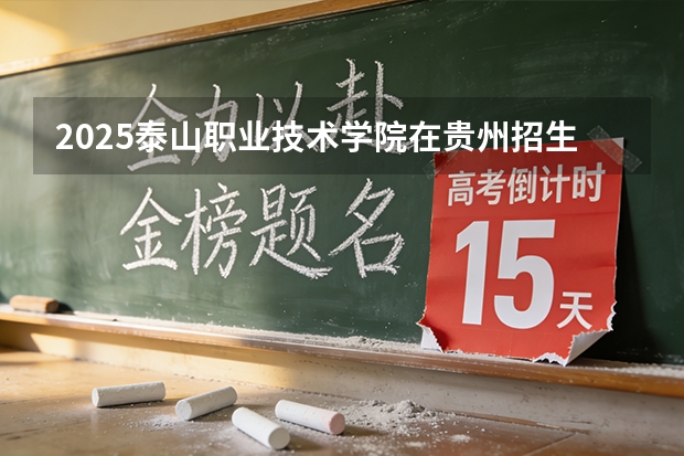 2025泰山职业技术学院在贵州招生计划一览表